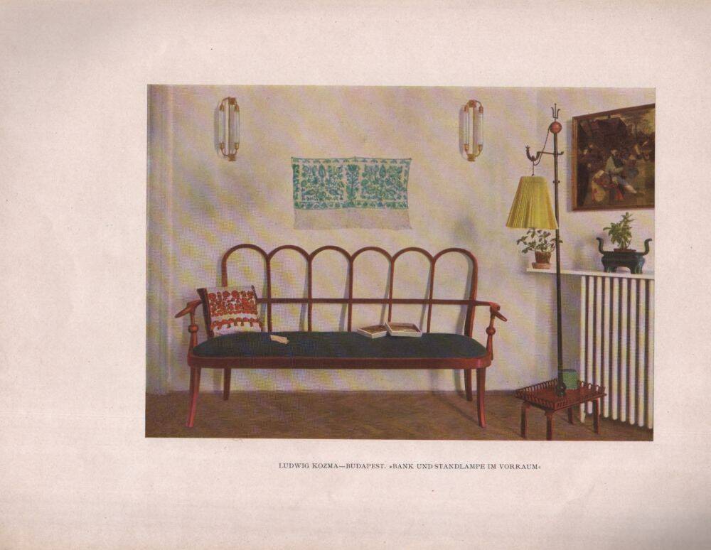 Ensemble de banc de salle à manger et de fauteuil, Vienne-Budapest, vers 1930.