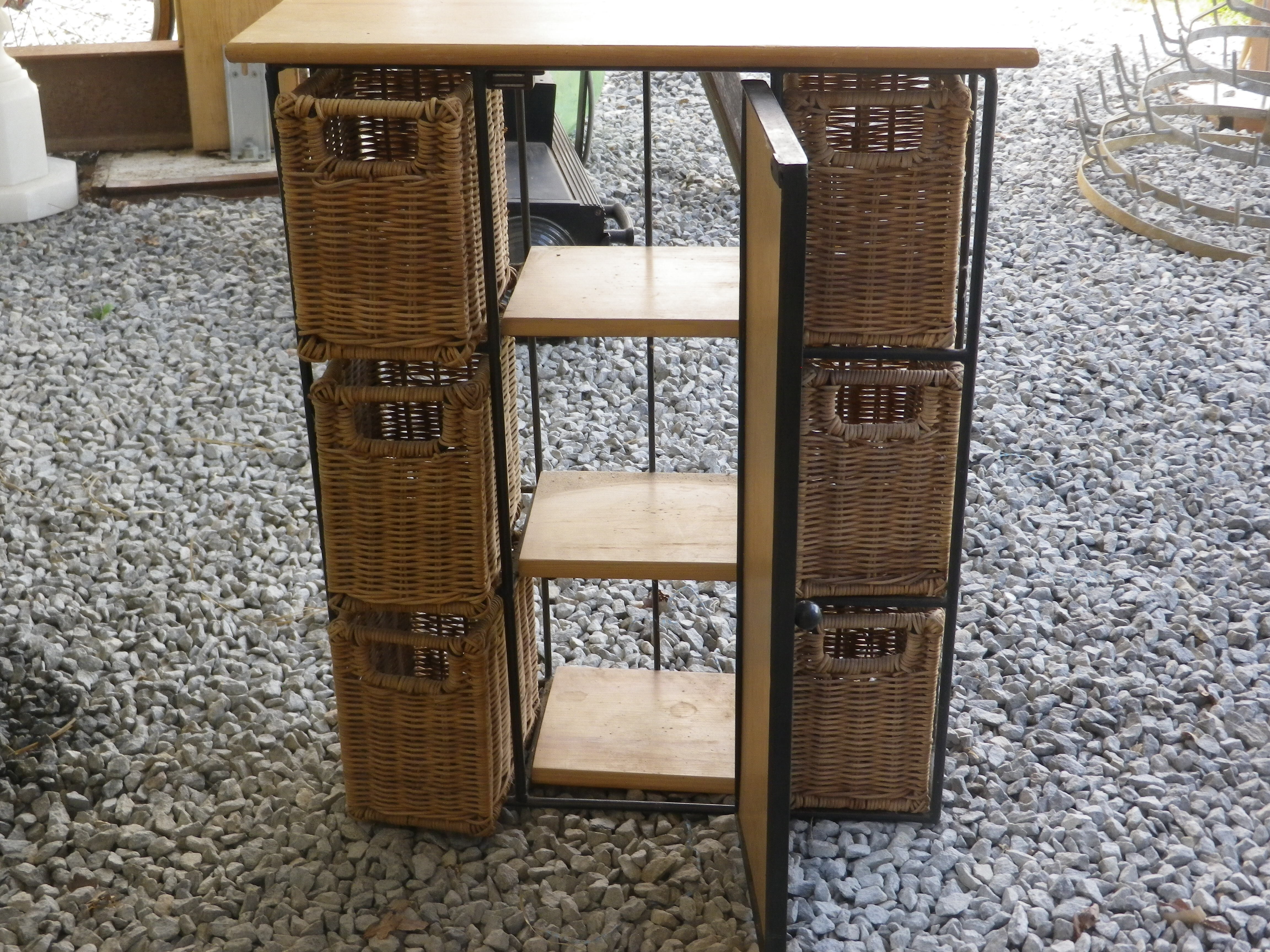 Rattan metal cabinet