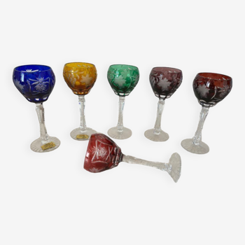 Lot de 6 verres en cristal de lorraine