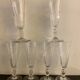 6 antique champagne flutes with cut sides