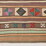 5x7 Turkish Persian Kilim Rug, Wool Area Rug, Ruuged Carpet, 146x224Cm