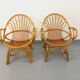 Pair of vintage rattan armchairs from the 60s