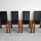 Set of 4 Mid Century dining chairs in rosewood style Afra and Tobia Scarpa.