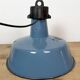 Industrial Blue Enamel Factory Lamp with Cast Iron Top, 1960s