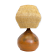 Lamp in enameled earthenware and straw lampshade by Jacques Blin
