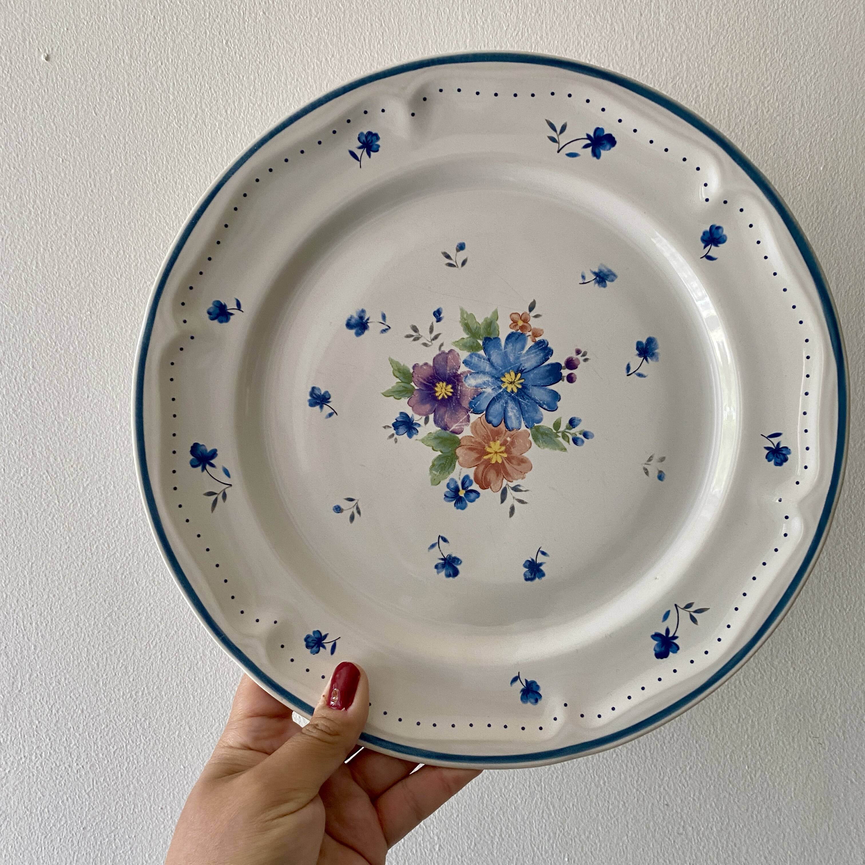 Set of 10 vintage flat plates