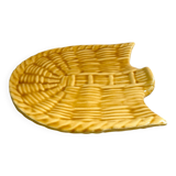 Vintage glazed ceramic dish – Sun yellow shade – 1960s
