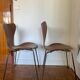 Pair of 2 Fritz Hansen 7 series chairs signed Mobilier International