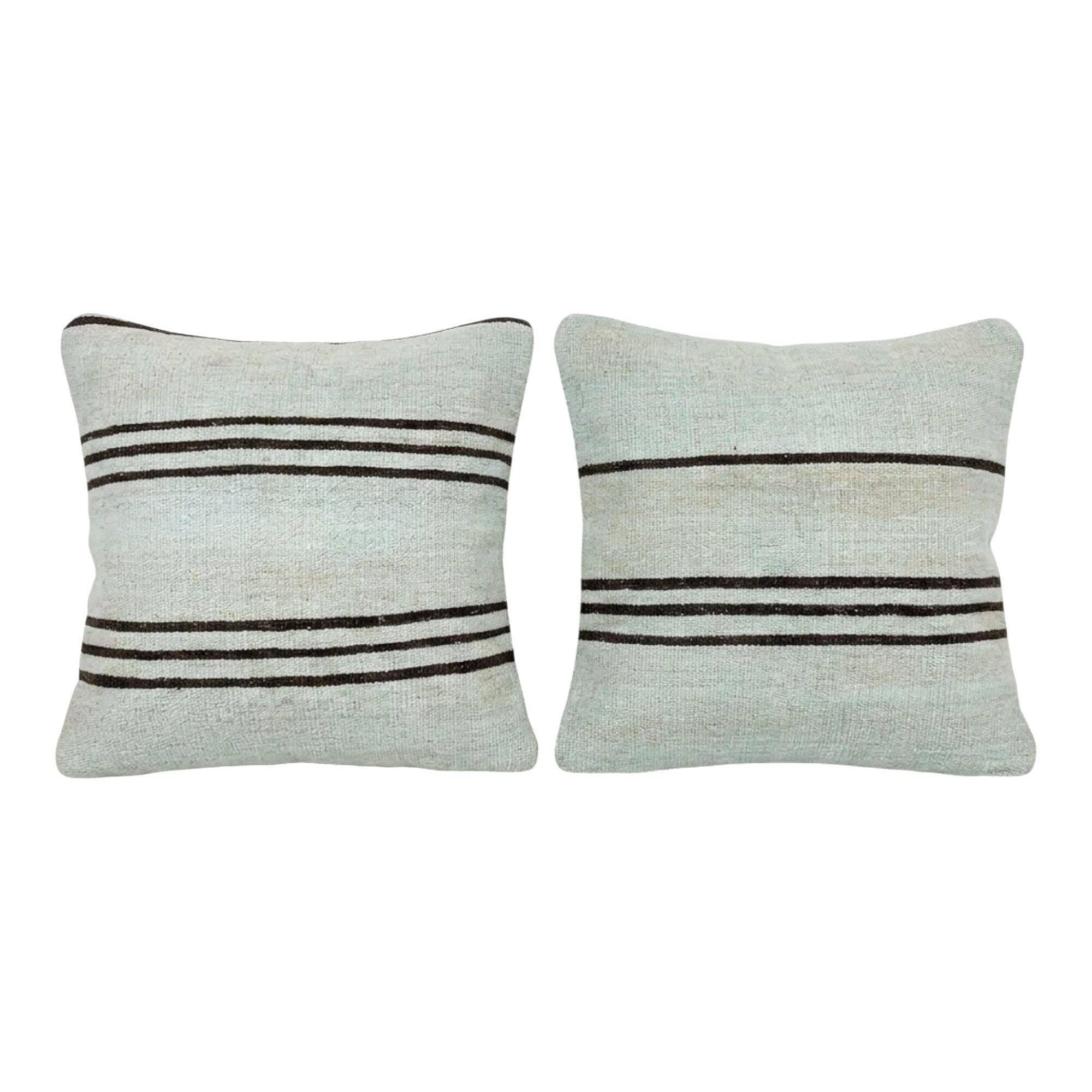 Set of 2 vintage kilim cushion covers 48x48 cm