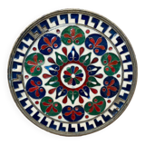 Antique brass plate enameled decor mandala vintage #b161