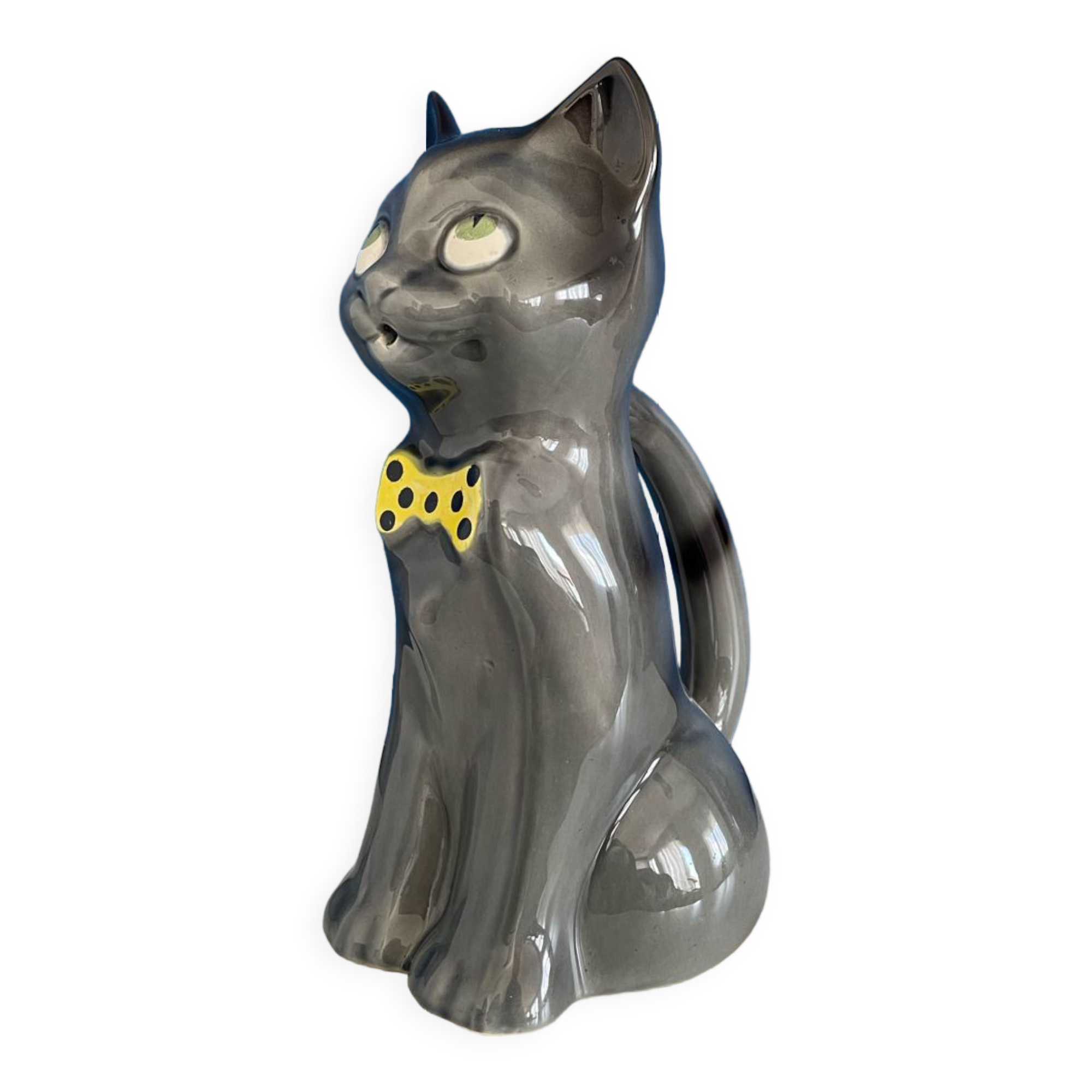 Vintage black cat jug pitcher