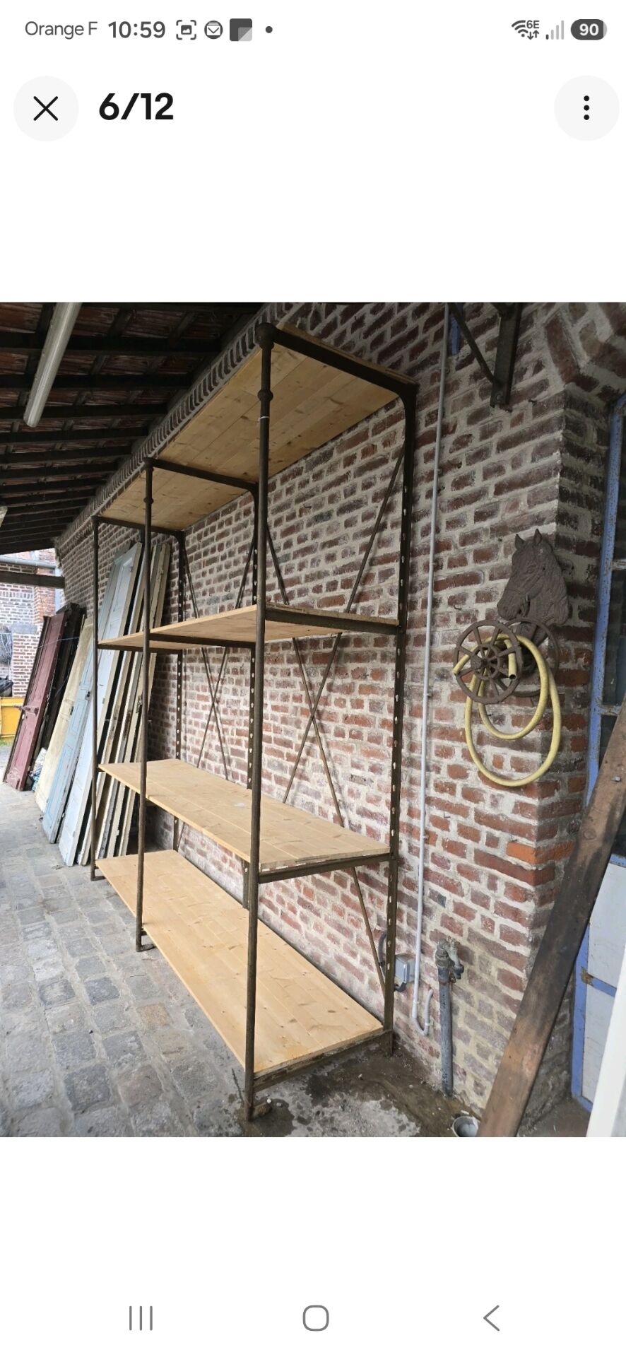 Shelf in iron and wood by Théodore SCHERF
