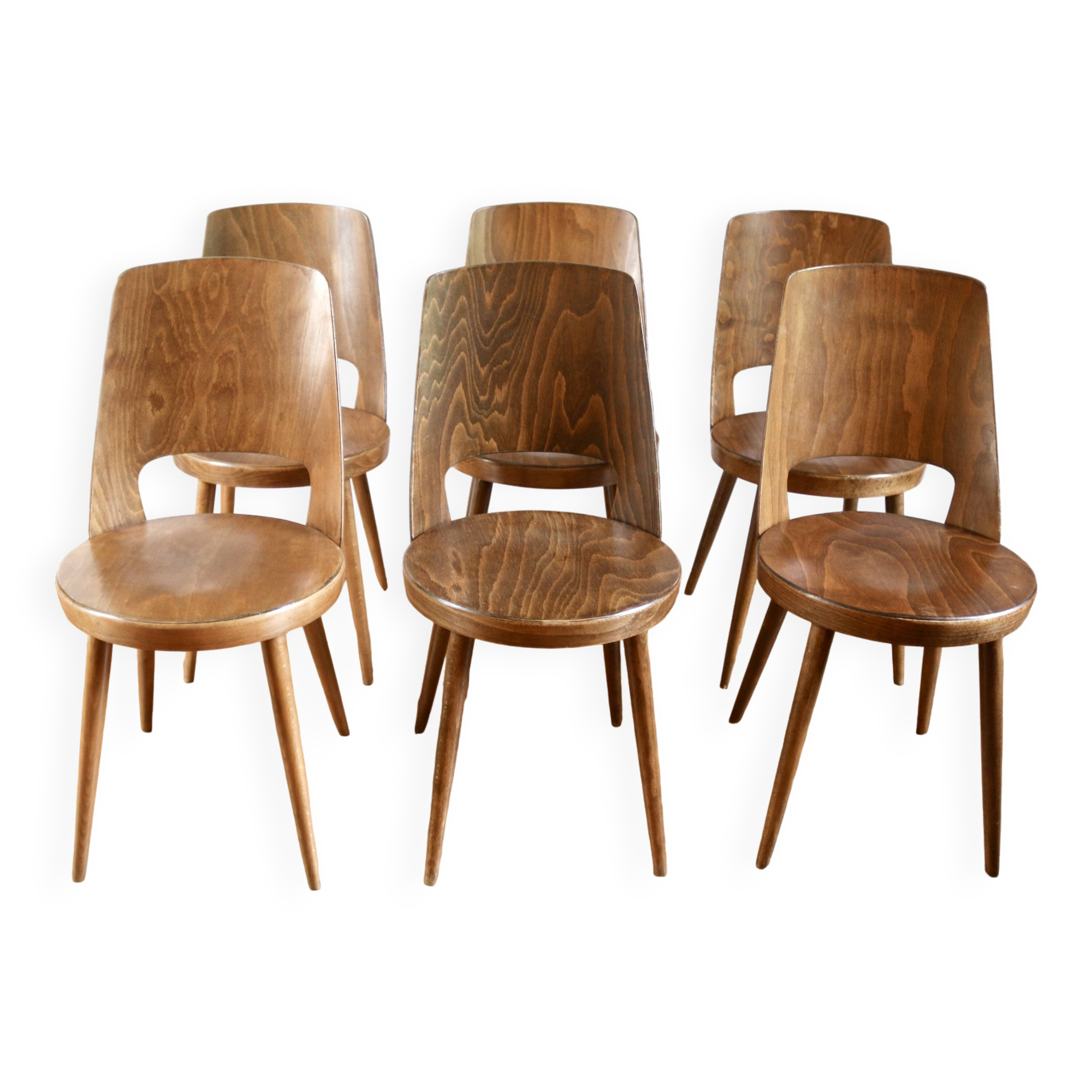 6 Baumann Mondor model teak chairs, 1960