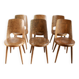 6 Baumann Mondor model teak chairs, 1960