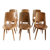6 Baumann Mondor model teak chairs, 1960
