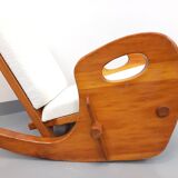 Brutalist rocking chair "sled" vintage