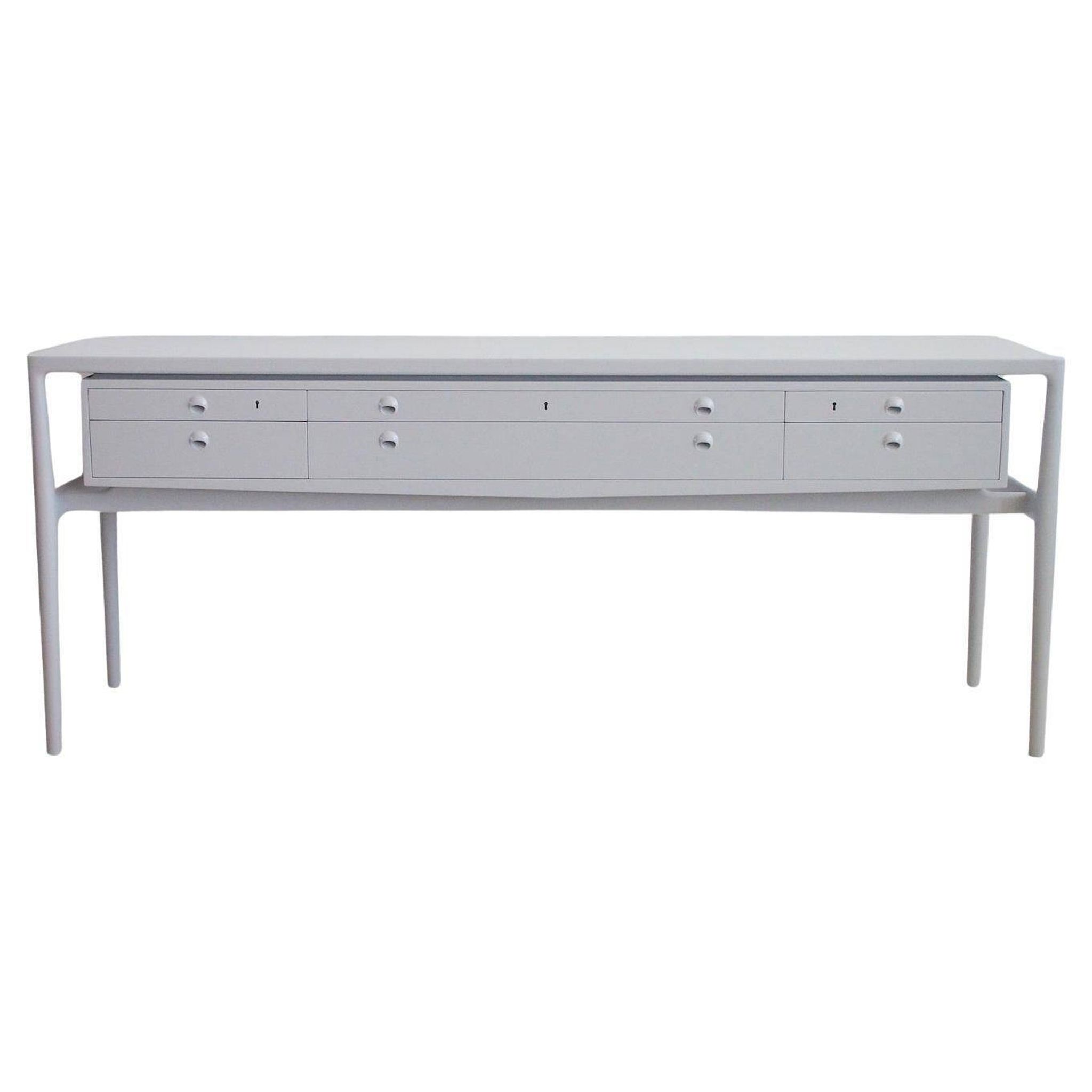 Enfilade en bois peint en gris clair, Helge Vestergaard-Jensen