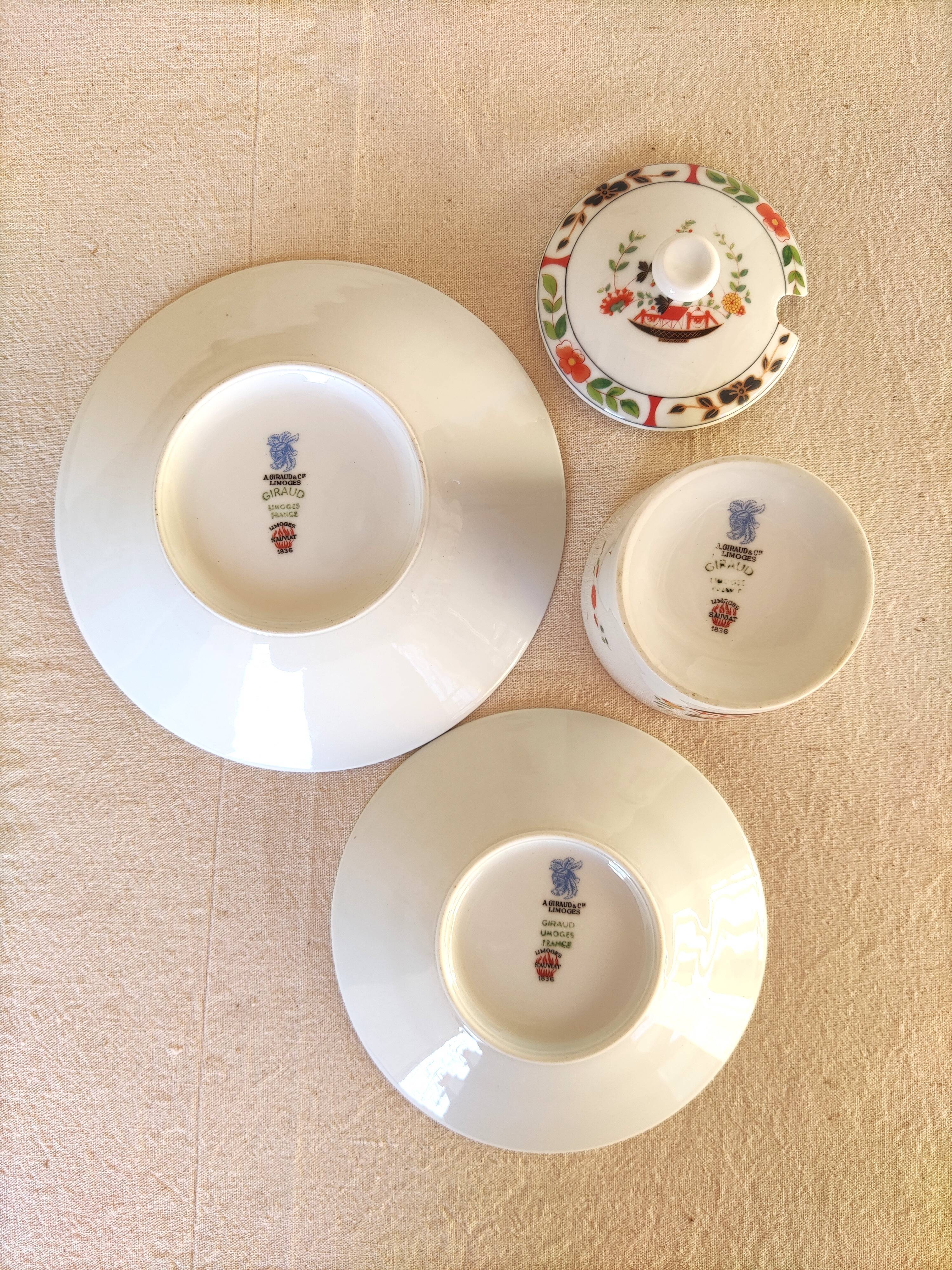 Art Deco Saucière - in Limoges-Giraud porcelain. 1930