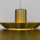 Brushed aluminum pendant light with golden finish, Denmark 1970s