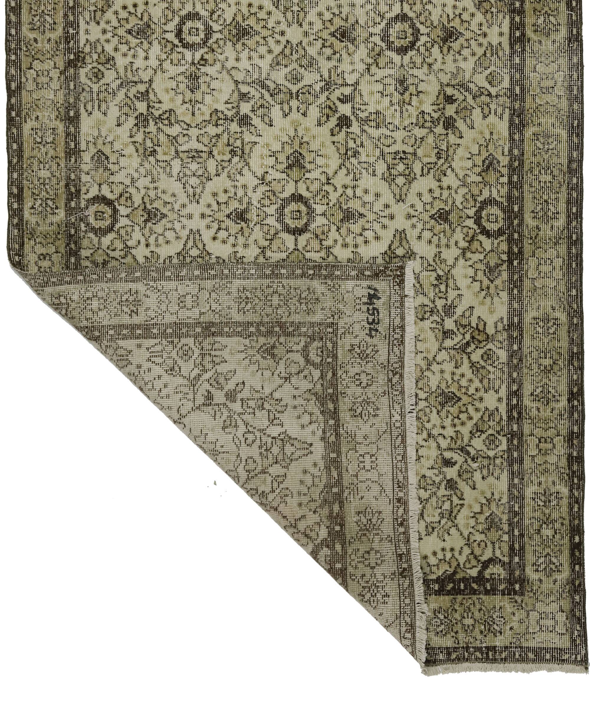 Tapis vintage turc anatolien fait main 252 cm x 135 cm
