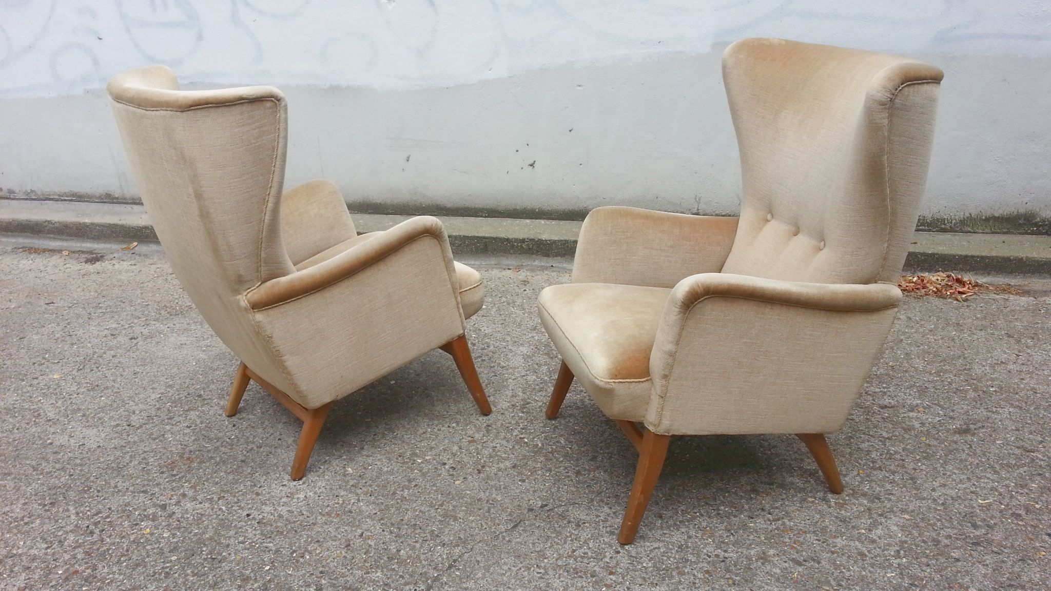 2 ears bergere chairs Scandinavian years 50/60