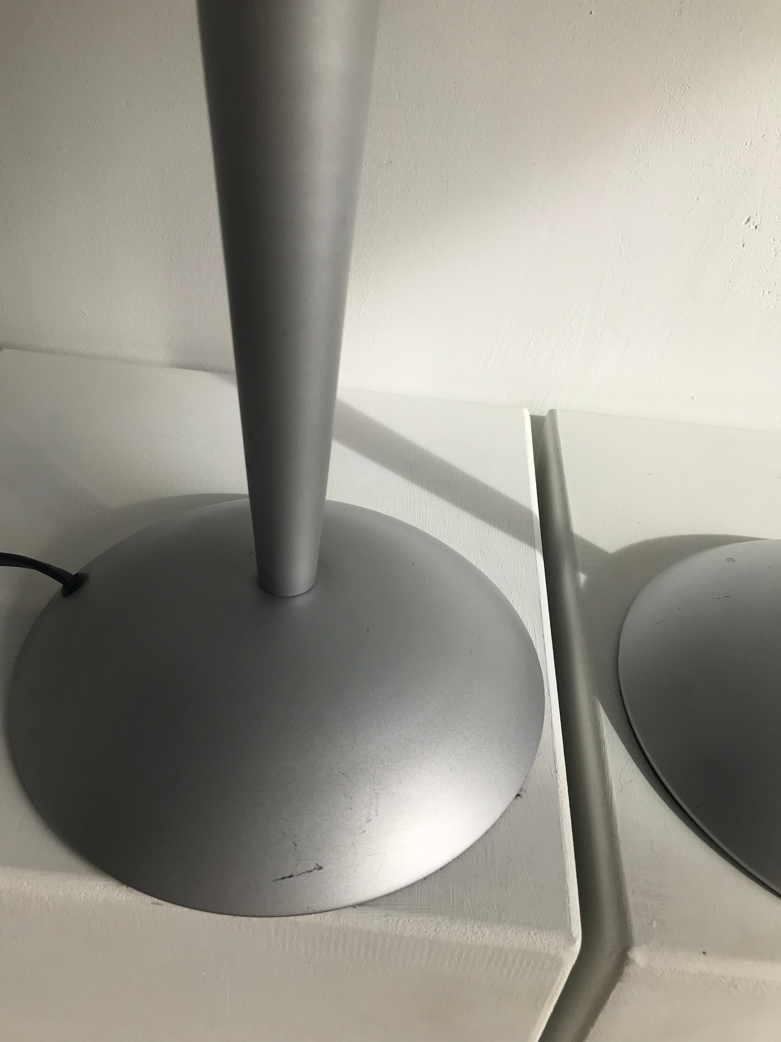 Gray lamp with oval frosted glass lampshade