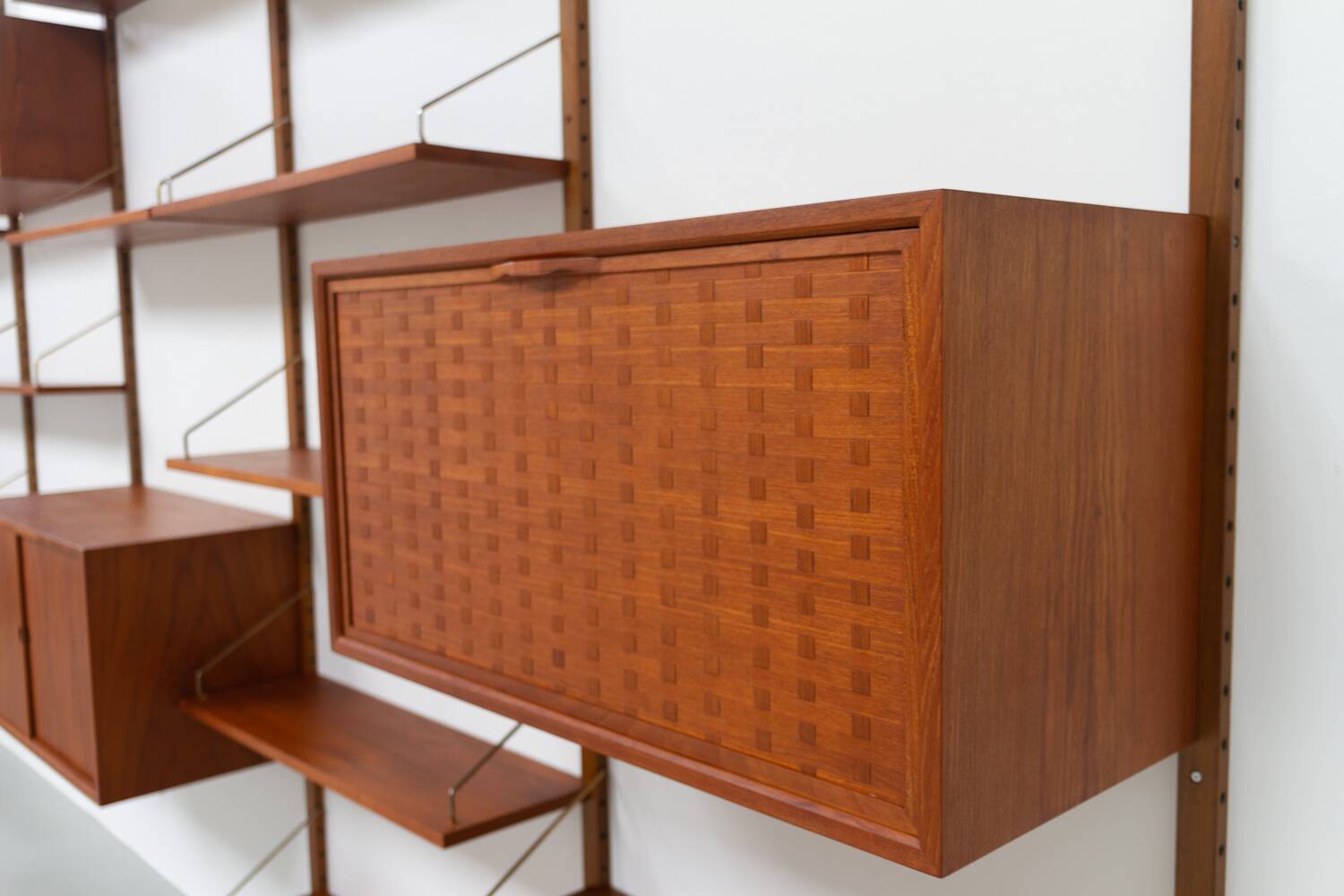 Danish Modern 5-Bay Modular Teak Wall Unit by Poul Cadovius for Cado, 1950s