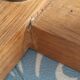Table lamp in opaline and vintage wood