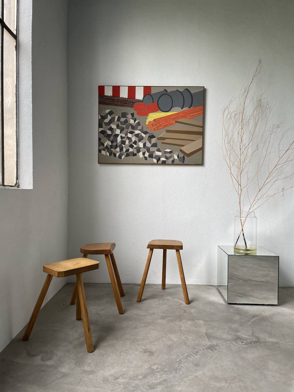 Toile travaux chantier abstraite