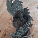 2 silver metal roosters