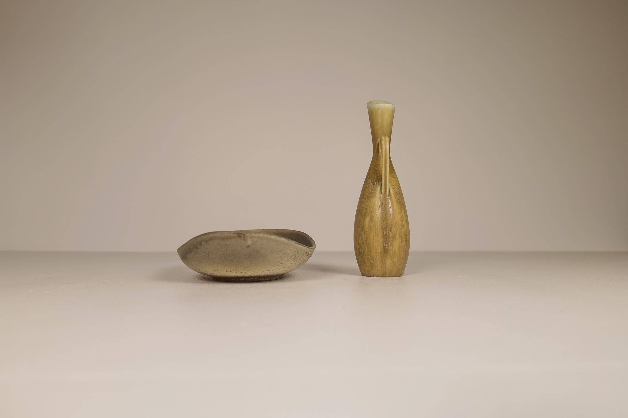 Bowl and vase Midcentury Modern Rörstrand Carl Harry Stålhane, Sweden, 1950s