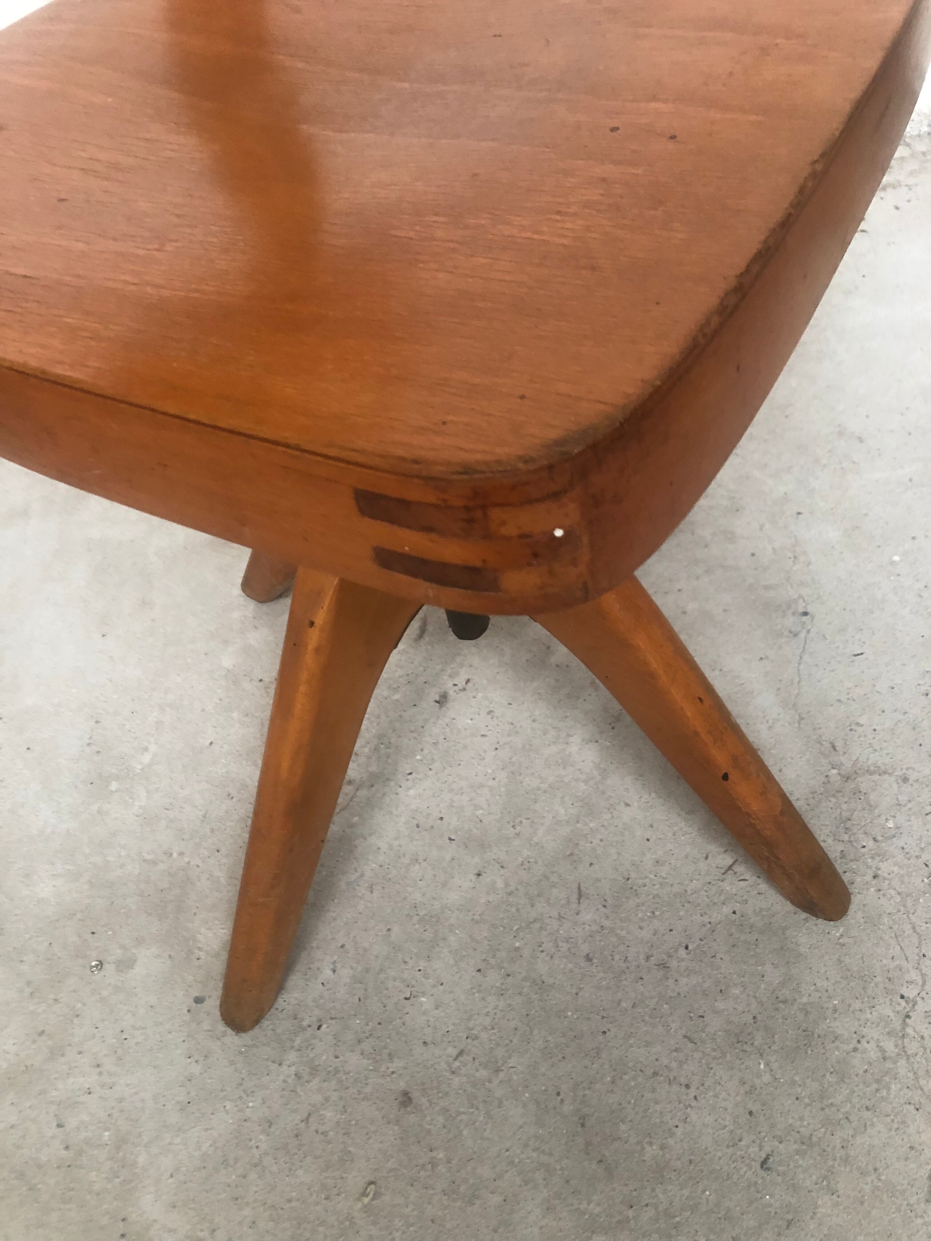 Office chair blond wood 50-60s vintage