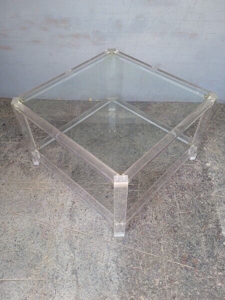 Coffee table furniture marsh plexi / glass ep 1970s