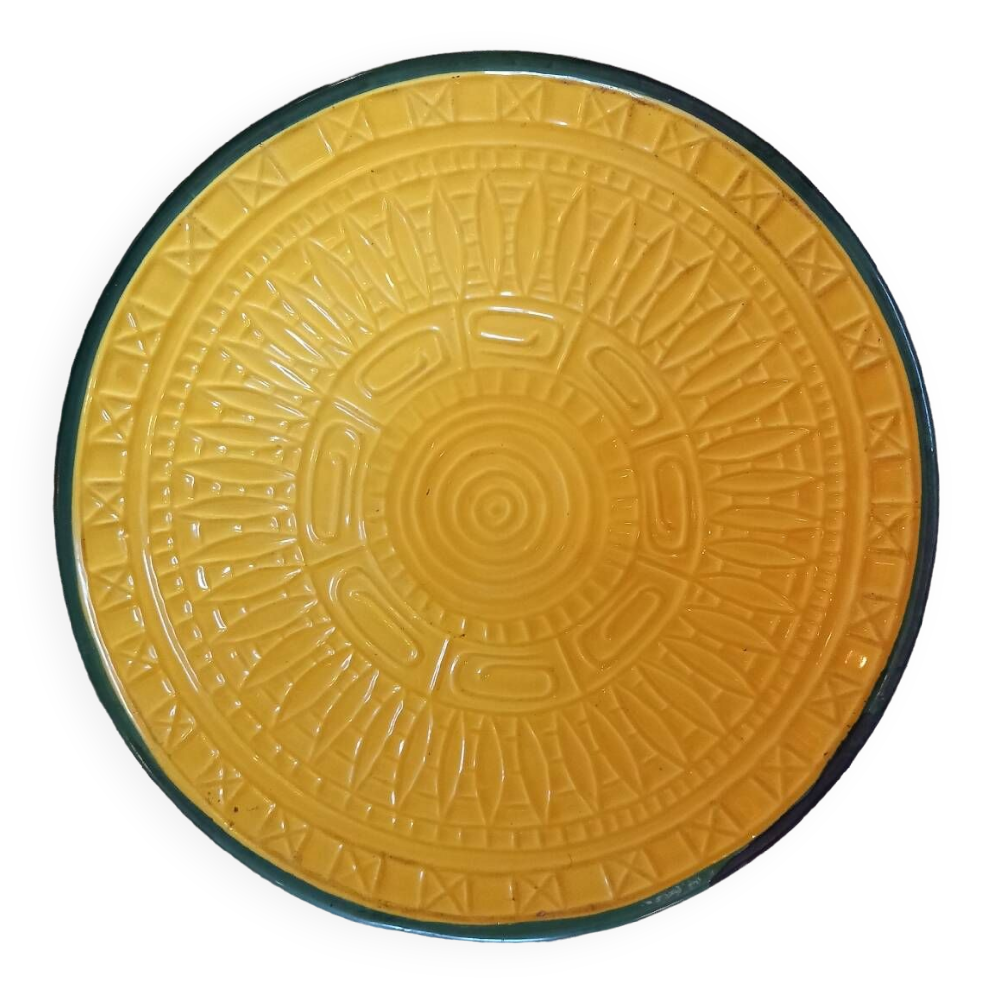 Large round dish. Dieulefit Caves. Vintage