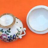 Small broth on pedestal Old polychrome ceramic