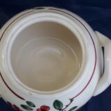 Sugar bowl in earthenware of Sarreguemines flower pattern