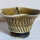 Ceramic planter with vintage scarifications from the 1950s