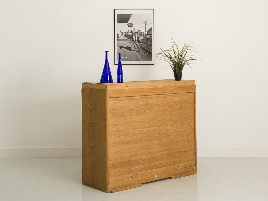 Vintage curtain furniture in light oak