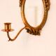 Pair of Swedish brass sconces with mirror