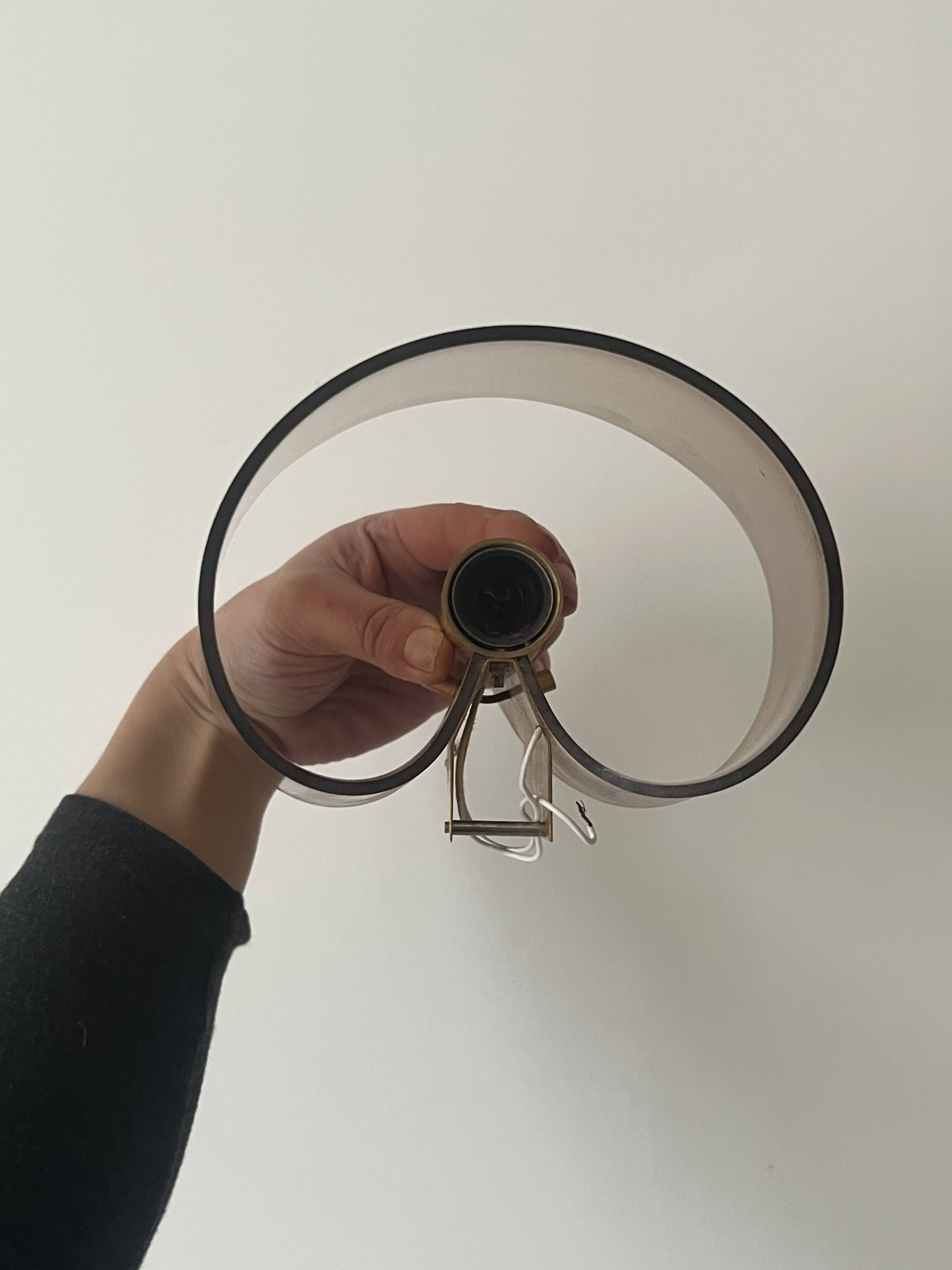 Plexiglass wall light / brass details, 1970s design