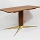 Table basse Oswald Haerdtl x Hagenauer Vienne en laiton et noyer, Autriche, années 1950
