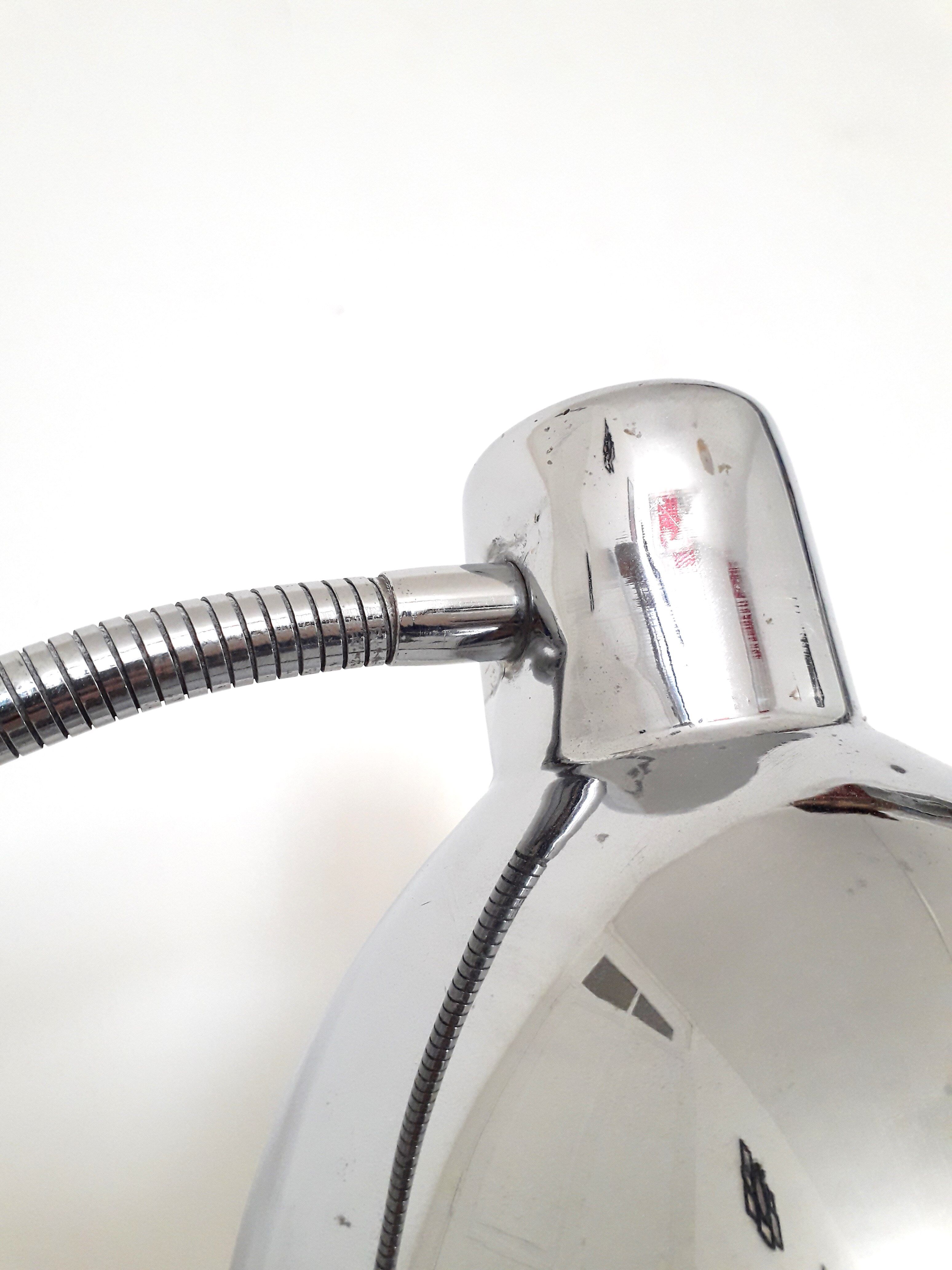 Adjustable desk / workshop lamp - Chrome metal - 1950