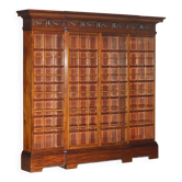 Monumental glass library in Victorian hardwood.