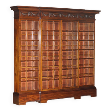Monumental glass library in Victorian hardwood.