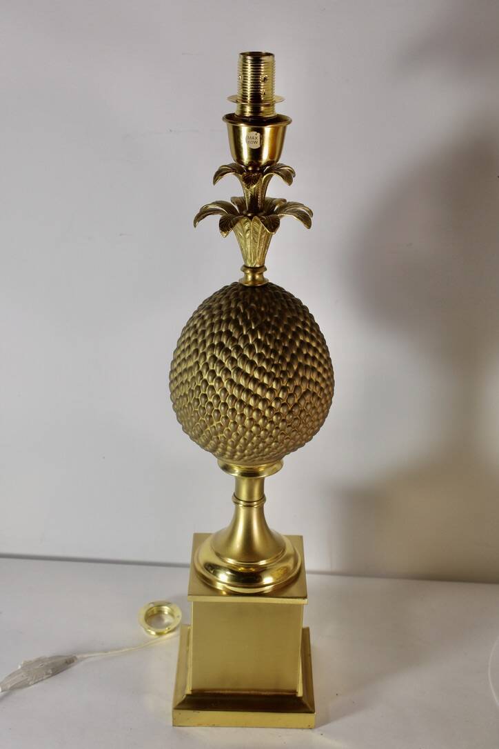 Brass Pineapple Lamp 1970 vintage France