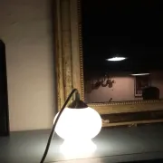 White opaline table lamp