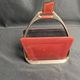 Longchamp, empty pocket document holder with leather and gold metal stirrup from around 1970.