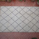 Moroccan beni ourain vintage berber carpet with dark brown diamond 313 x 200 cm