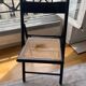 Set of 4 folding chairs in canning and black wood 60s