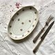 Oval serving dish M and S Berry small flowers and gilding old Limoges porcelain ACC-7108